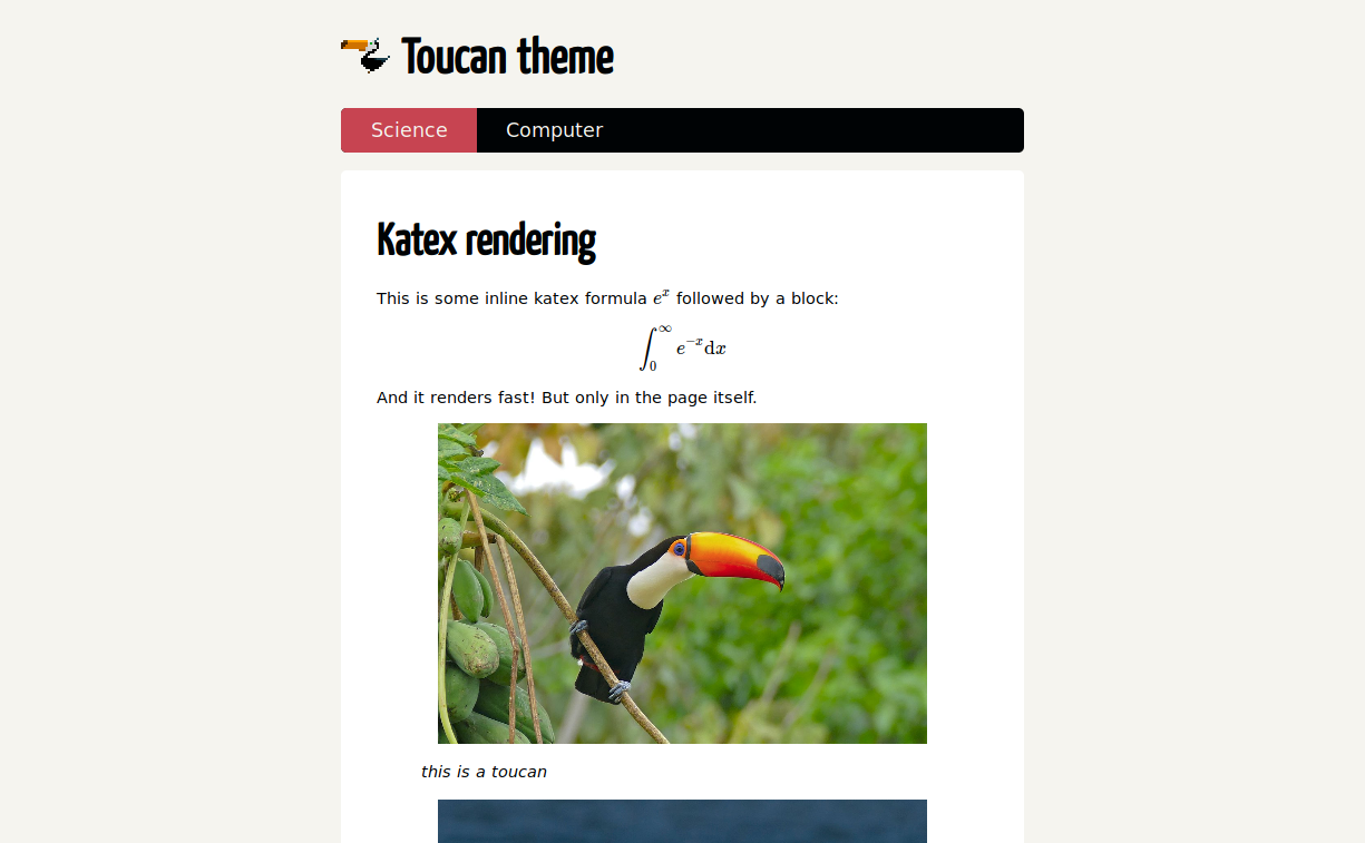 Screenshot of Toucan